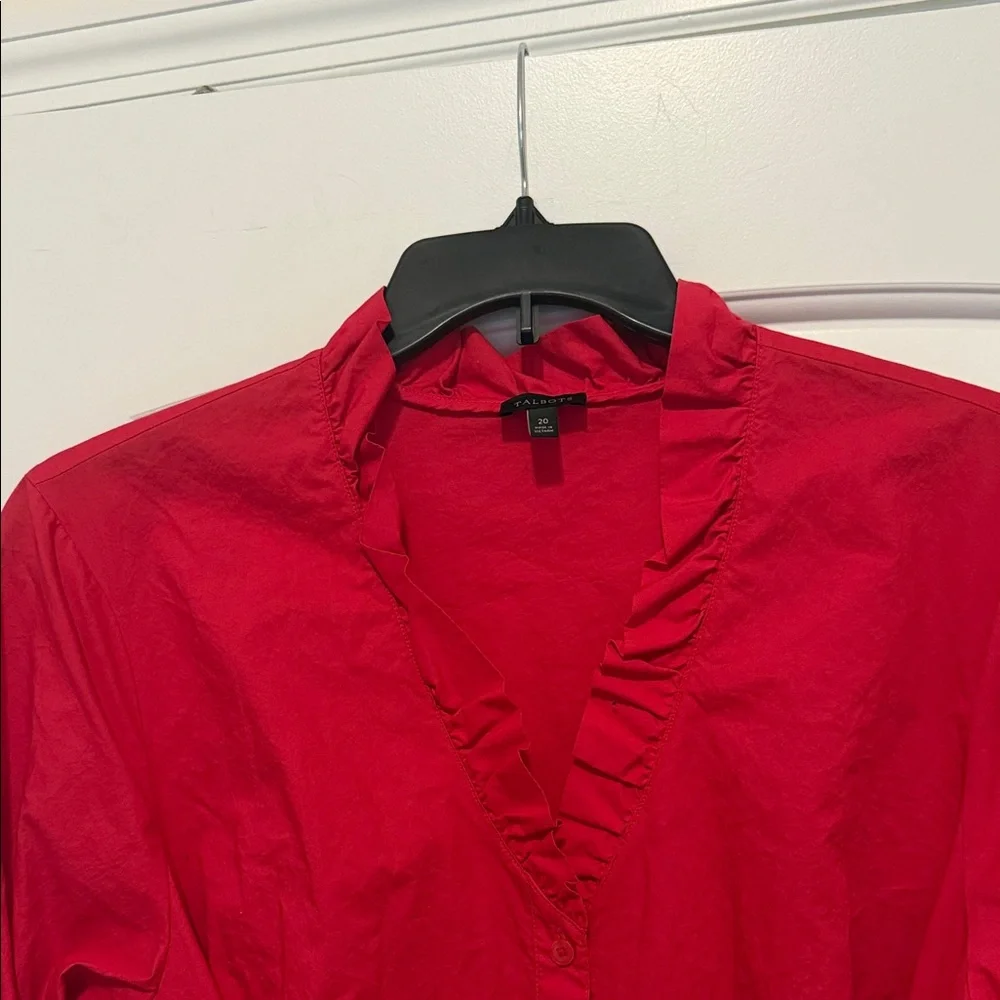 Talbots Bold Red Long Sleeve Dress